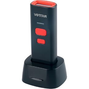VOTTAN Bluetooth QR Barcode Scanner with Charge Stand, 1D 2D PDF417 UPC Pocket Bar Code Reader, 3-in-1 Rechargeable Automatic Scan Wireless Barcode Scanner for POS, PC, iOS, Android