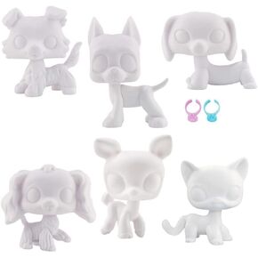 Custom Pets Blank Bases, Collie Dog Cat Dachshund Great Dane Cocker Spaniel and Deer Base 6pcs Molds OOAK for DIY lps Toys, GHY65