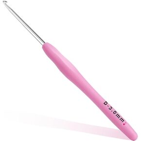 2.75mm Crochet Hook, Ergonomic Crochet Hooks with Soft Rubber Handle and Smooth Glide Head - Lightweight Aluminum Needles for Beginners, Arthritis, Yarn Projects, Long Crafting Sessions (2.75 mm)