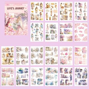 Alideco 20pcs Vintage Scrapbook Stickers Europe and The United States Figure Flowers Sticker Book for Adults Sticker journaling Stickers for Scrapbooking (zhanfangqingchun)