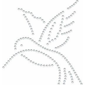 Rhinestone Genie, Rhinestone Iron-On Heat Transfer with Crystal Clear HotFix Rhinestones, Hummingbird 7"