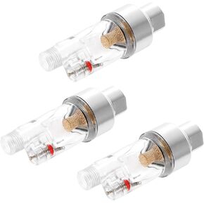 PTMTFYL 3 Pcs Airbrush Air Filter, Airbrush Water Separator, Oxidation Resistant Water Oil Separator Filter with 1/8 inch Thread, Airbrush Moisture Filter for Iwata for Devilbiss for Master