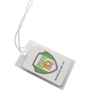 25 Pack - Premium 5 Mil Laminating Luggage Tag Pouches - Clear 2 ½ X 4 ¼ Inch Sheets - Hot Thermal Laminate Pouch Bag Tags Kit with Slot Hole & 6" Loops - For Business Card, I'd Badge by Specialist ID