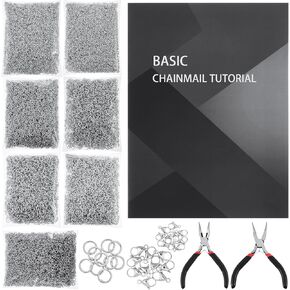 Teenyyou Chainmail Kit 23150 Pcs Open Rings 8 Basic Chainmail Braiding Tutorials 2 Handmade Pliers 20 Lobster Clasps 10 Spring Rings for Men Women Medieval Armor Jewelry Making