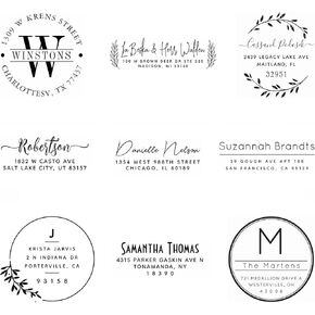 Self Inking Address Stamp, Simple but Classic, Elegant, Stylish - Choose from 18 Designs & 15 Ink Color Choices