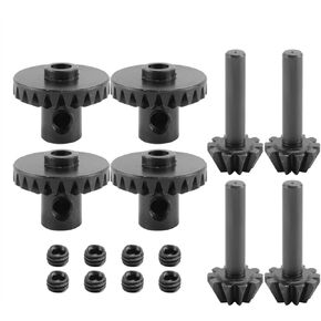 RC Car Upgrade Parts Compatible with WPL C14 C24 B24 B36 for MN D90 D99 for MN99S 8Pcs Steel Front Rear Axle Gear Drive Shaft Gear Upgrade Accessories Parts