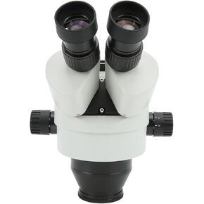 Gonetre Trinocular Stereo Microscope Head High Resolution Zoom Microscope Head with 0.5X and 2X Object Lens for Microscopic Experiments Metal Glass Construction 3.5X to 90X Magnification
