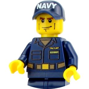 Battle Brick 1.6 بوصة طول طاقم البحرية القابل للتحصيل عضو مخصص minifigure | minifig العسكرية الحقيقية | بحار مطبوع في الولايات المتحدة | هدية رائعة للأعمار 8+ إلى البالغين Afol