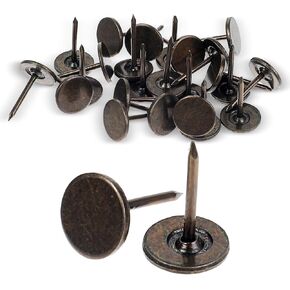 120 Pcs Bronze Vintage Style Flat Head Thumb Upholstery Tacks, Decorative Furniture Tacks, Furniture Pins Decor Pushpin, Antique Thumb Push Pins for DIY Project, Jewelry Box, Sofa, Chair, Bed