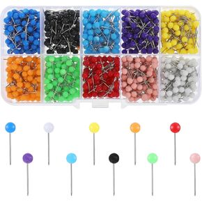 1000 Pcs Colorful Round Thumb Tacks, Small Decorative Push Pins Cute Map Pins Map Tacks Stick Pin Pushpins Thumbtacks for Cork Board Wall Bulletin Board Art Picture Photo Canvas (10 Colors)