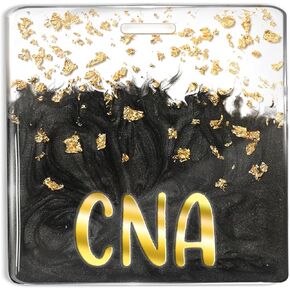 بطاقة Buddy Buddy Parge Gold Foil Pearlescent أفقي الشارة العلامات (الممرضة السوداء) in Kuwait