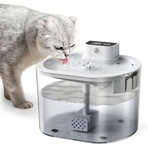 Wireless Cat Water Fountain, 84oz/2.5L Battery-Operated Automatic Cat Water Dispenser with Motion Sensor, BPA-Free Cordless Water Fountain for Pet Small Dog – Ideal for Indoor Use