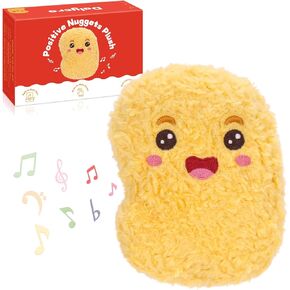 Positive Nuggets Plush with Sound, Funny Stuffed Doll Toy for Teens and Women Cute Chicken Plush Gift for Birthdays Halloween (Positive Nuggets)