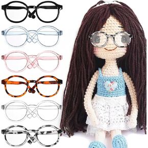 Garneck 6Pcs Doll Glasses for 18 Inch Dolls Craft Plastic Miniature Eyeglasses Accessories Colorful Mini Frames for Dollhouse Decor and Dressing
