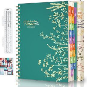 Jun 2025-Dec 2026 Academic Monthly Weekly Daily Planner for School, 19 Months Calendar 25-26 Planning Book with Colorful Tabs, 8.5" x 11" Mid Year College Organizer for Student Teacher (Black)