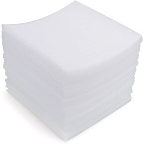 Amazon Basics Foam Wrap Sheets, 7-3/8 inches x 7.5 inches, 1/16-inch Thick, 100 Pack, White