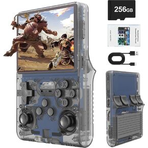 R40S PRO Retro Gaming Console, 30000+ HD Games Handheld Game Console, 3800mAh Rechargeable Mini Retro Video Console with 256GB TF Card, Portable Pocket Arcade (White)