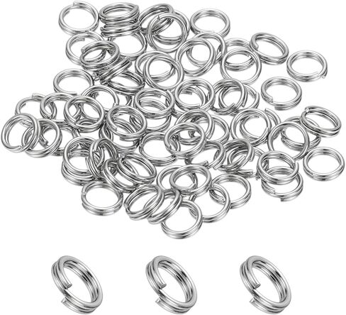 PATIKIL Round Split Ring, 60 Pcs 4mm Small Split Rings with Double Loops Metal Small Key Circle for Key Chains Jewelry Making DIY Crafts Ornaments Accessories Pendants, Silver in Saudi Arabia