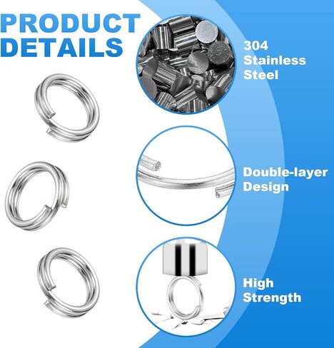 PATIKIL Round Split Ring, 60 Pcs 4mm Small Split Rings with Double Loops Metal Small Key Circle for Key Chains Jewelry Making DIY Crafts Ornaments Accessories Pendants, Silver in Saudi Arabia