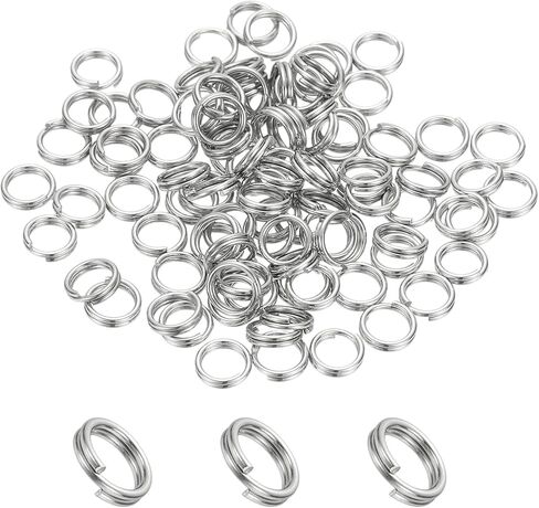 PATIKIL Round Split Ring, 100 Pcs 6mm Small Split Rings with Double Loops Metal Small Key Circle for Key Chains Jewelry Making DIY Crafts Ornaments Accessories Pendant, Silver in Saudi Arabia