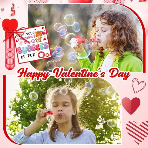 24 Set 4th of July Party Favor Gifts for Kids Include Red White and Blue Patriotic Bubble Wands with Solution, Bubble of Fun Greeting Cards for Independence Day Decor Classroom Prize in Kuwait