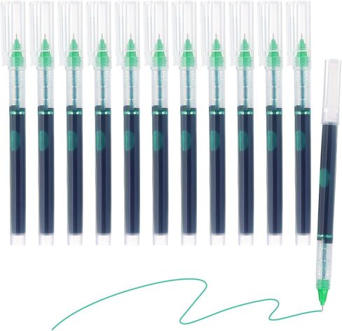 M&G Gel Pen Medium Point 0.5mm, 12 Pack Quick Dry Smooth Gel Ink Rollerball Pen for Home Office Writing Note Taking Journaling Business, Green in Saudi Arabia