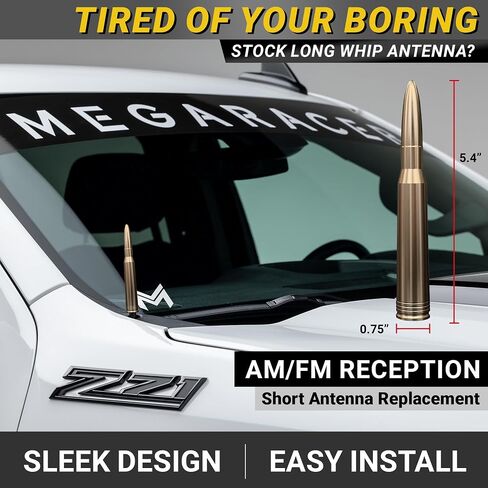 Mega Racer Antenna for Truck - 1999-2024 Chevrolet Silverado GMC Sierra Truck Antenna, 5.5" Red Black Antennas, Short Car Antenna Replacement, Chevy Silverado 1500 Accessories, GMC Truck Accessories in Saudi Arabia