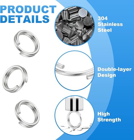 PATIKIL Round Split Ring, 100 Pcs 6mm Small Split Rings with Double Loops Metal Small Key Circle for Key Chains Jewelry Making DIY Crafts Ornaments Accessories Pendant, Silver in Saudi Arabia