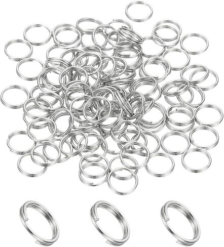 PATIKIL Round Split Ring, 100 Pcs 6mm Small Split Rings with Double Loops Metal Small Key Circle for Key Chains Jewelry Making DIY Crafts Ornaments Accessories Pendant, Silver in Saudi Arabia