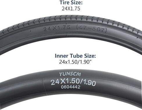 إطارات دراجة YUNSCM مقاس 24 بوصة مقاس 24 × 1.75/47-507 وأنابيب دراجة مقاس 24 بوصة صمام شريدر متوافق مع إطارات وأنابيب دراجة مقاس 24 × 1.50 24 × 1.75 (Y-1118) in Saudi Arabia