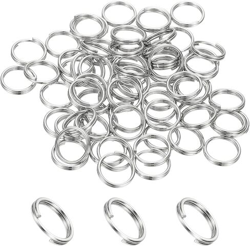 PATIKIL Round Split Ring, 60 Pcs 4mm Small Split Rings with Double Loops Metal Small Key Circle for Key Chains Jewelry Making DIY Crafts Ornaments Accessories Pendants, Silver in Saudi Arabia