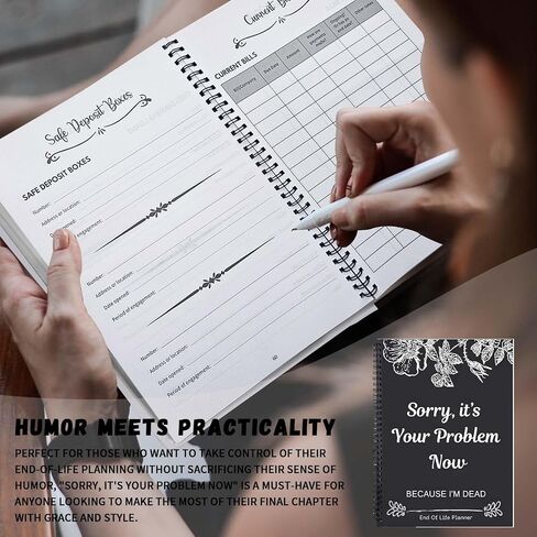 Binder منظم مخطط نهاية الحياة ، آسف ، إنها مشكلتك الآن ، لأنني ميت ، دفتر منظم وثيقة كتب الحياة ، WIND OF LIFE PLACKBOOK Paperback for Expecial in Saudi Arabia