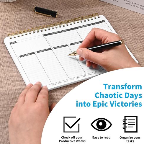 Weekly Calendar Planner Notepad With Box，Office Productivity Business Planner，Work Organizer Checklist Notebook, 2024 Planner Weekly And Monthly Premium Paper(Gift Box) in Saudi Arabia