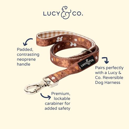Lucy & Co. 5 قدم الكلب المقود - أفضل مصمم للكلاب المقود - خطوط ومراكب شراعية زرقاء وبيضاء ، كبيرة in Kuwait