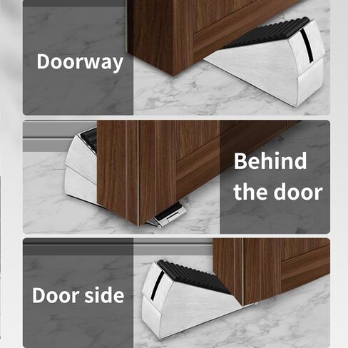 Heavy Duty Door Stoppers,Metal Rubber Door Wedge,Tall up to 3.1 in,Large Door Stopper for Bottom of Door,Suits Any Heavy Door Gap,Suits Any Smooth Floor,Door stoppers,1 Pack in Saudi Arabia