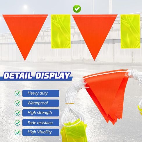 Perimeter Marking Flags 102 Ft/ 45 Pcs Caution Pennant Banner Flags Safety Flags for Traffic Barrier Construction Warning Of Hazardous Areas, Scaffolding, Sporting Events (Stylish Style) in Saudi Arabia