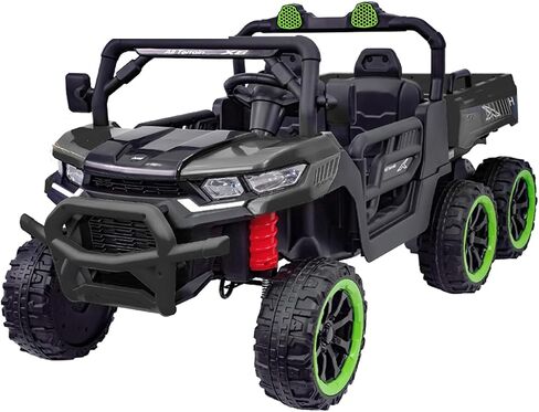 24 فولت 2 مقاعد 4WD ركوب تعمل على شاحنة القمامة مع سرير تفريغ كهربائي ، UTV الكهربائي مع التحكم عن بعد ، المجرفة ، السحب القوس ، مشغل الموسيقى للفتيات أو الأولاد أو الفتيات الأسود in Kuwait