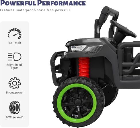 24 فولت 2 مقاعد 4WD ركوب تعمل على شاحنة القمامة مع سرير تفريغ كهربائي ، UTV الكهربائي مع التحكم عن بعد ، المجرفة ، السحب القوس ، مشغل الموسيقى للفتيات أو الأولاد أو الفتيات الأسود in Kuwait