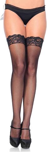 Leg Avenue Women's Stay Up Lace Top Micro Net Thigh Highs in Saudi Arabia