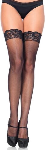 Leg Avenue Women's Stay Up Lace Top Micro Net Thigh Highs in Saudi Arabia