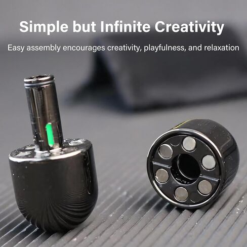 Capsule Fidget Toy for Adults, Metal Fidget Toy with Spinning Top, EDC Toy Haptic Fidget Slider Coin, Slide Push for Stress Anxiety Relief, Stainless Steel, Black in Saudi Arabia