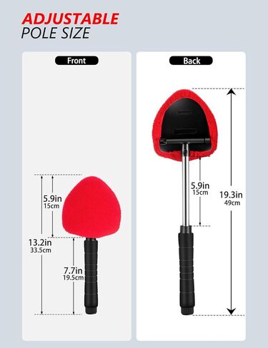 منظف ​​الزجاج الأمامي من توب مارت، أداة تنظيف الزجاج الأمامي بمقبض قابل للتمديد ومنفضة فتحات تهوية للجزء الخارجي للسيارة، طقم تنظيف زجاج السيارة مع قطعة قماش من الألياف الدقيقة قابلة للغسل وقابلة لإعادة الاستخدام in Kuwait
