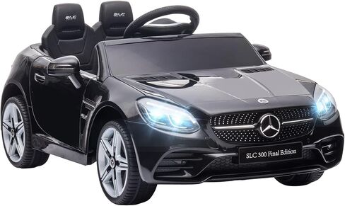 AOSOM Mercedes SLC 300 Kids Corder Carn مع التحكم عن بُعد ، وركوب بطارية 12 فولت يركبون السيارة مع الموسيقى ، والأضواء ، والتعليق لمدة 3-6 سنوات ، أبيض in Kuwait