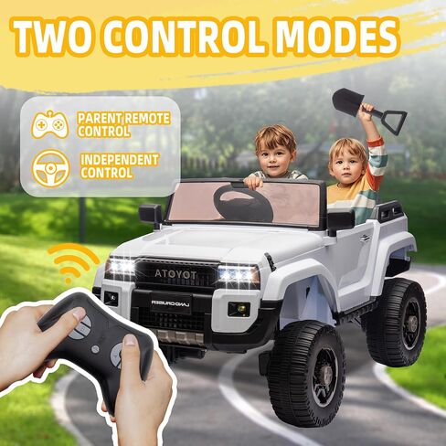 Licensed Toyota LC250 24V Ride On Toys for Big Kids, 2 Seater Ride On Car w/Parent Remote Control, 4WD, 220W Motors, Bluetooth Music, Three-Point Seat Belt, Slow Start & Speed Adjustment (Ages 3+) in Saudi Arabia