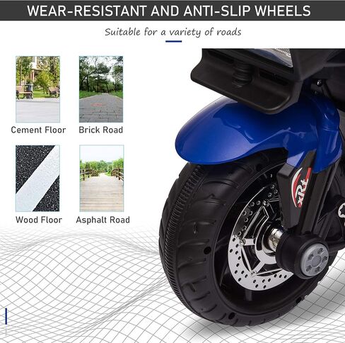 AOSOM 6V Kids Kids Motorcycle Toddler Ride-On Toy ، وعلبة كهربائية مصغرة عالية التشغيل التي تعمل بالبطارية مع التبديل الأمامي/العكسي ، والموسيقى ، والمصابيح الأمامية ، والقرن ، الأحمر in Kuwait