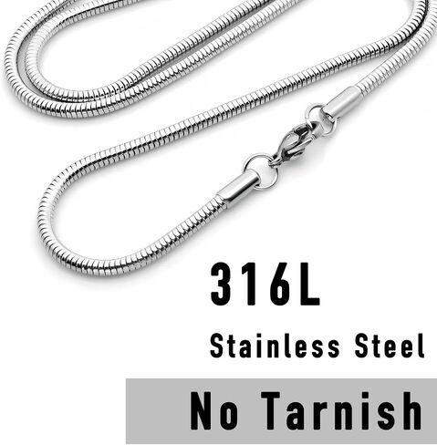 stino 7PCs No Turnish Stainless Steel Chains for Jewelry Making, Bulk Silver Necklace, Figaro, Snake, Rope, Rolo in Saudi Arabia