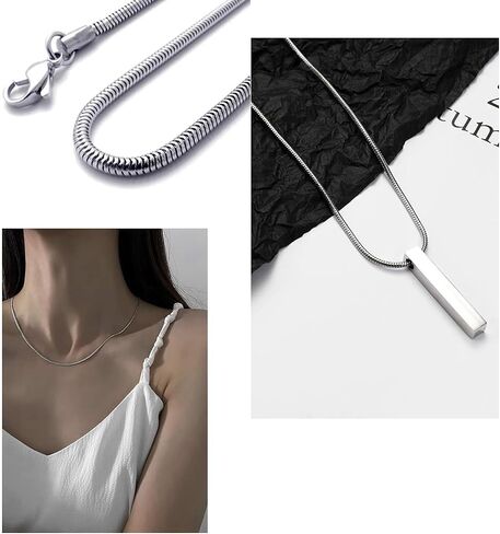 stino 7PCs No Turnish Stainless Steel Chains for Jewelry Making, Bulk Silver Necklace, Figaro, Snake, Rope, Rolo in Saudi Arabia