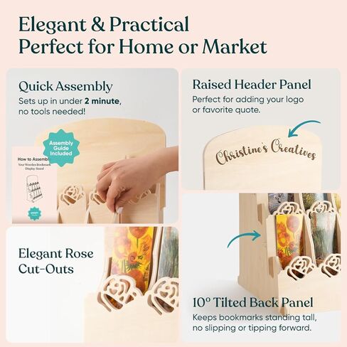 Bookmark Display Stand for Vendors, Multi-Purpose Bookmark Holder, Portable Display Stand for Craft Fairs, Vendor Booths, Retail Store in Kuwait