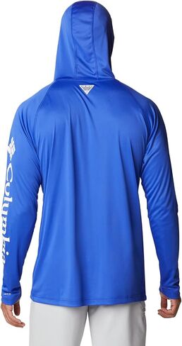 Columbia Men's Terminal Tackle Hoodie, Carbon/Opal Blue Logo, 5X Big in Saudi Arabia
