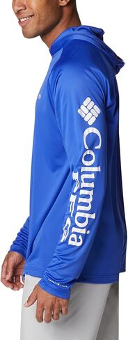 Columbia Men's Terminal Tackle Hoodie, Carbon/Opal Blue Logo, 5X Big in Saudi Arabia